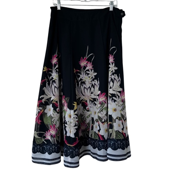 EUC Soft Surroundings Spring Meadows Midi Skirt in Black size Small - Picture 2 of 15